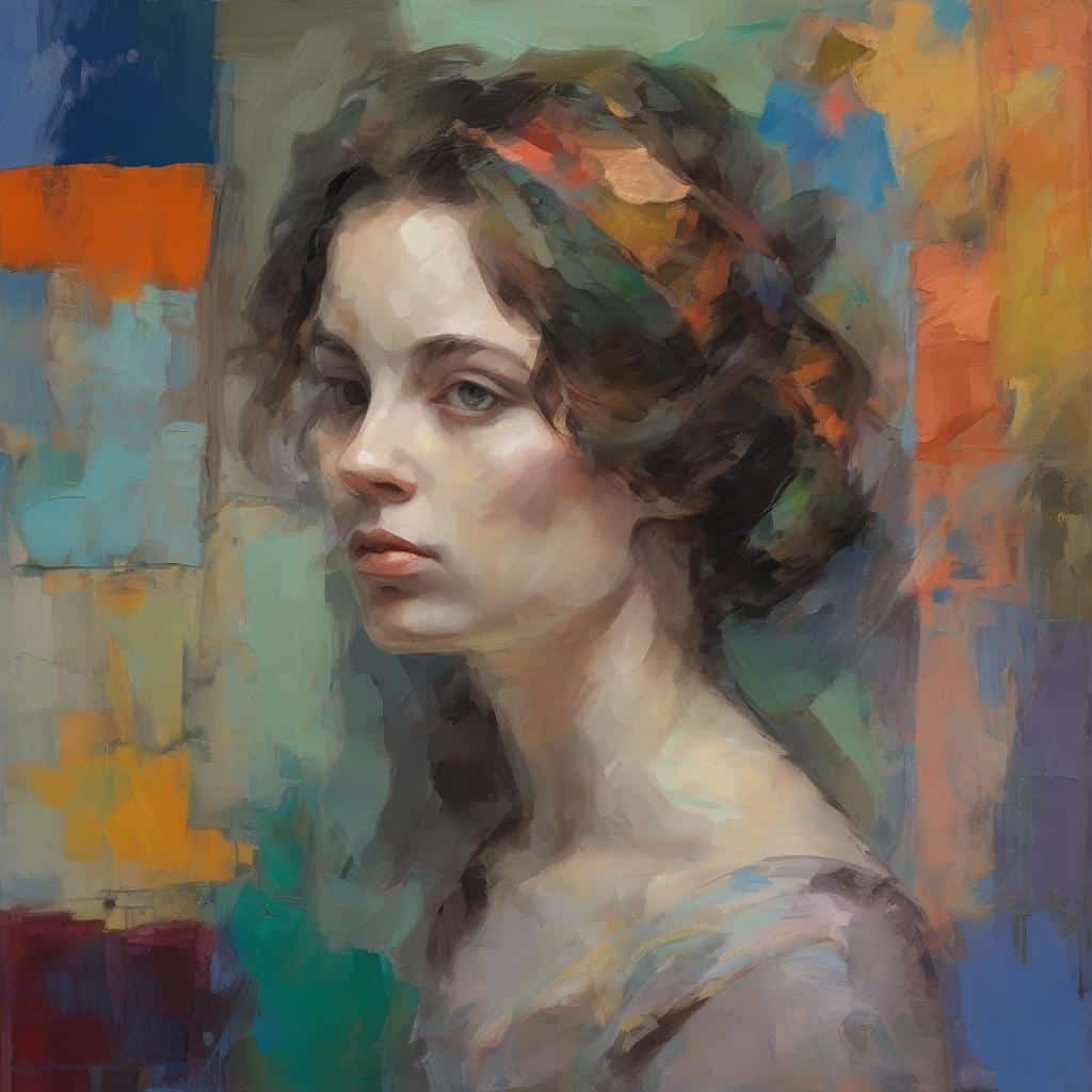 Χειροποίητο έργο τέχνης πορτρέτο γυναίκας με λεπτομερή και ρεαλιστική απεικόνιση.